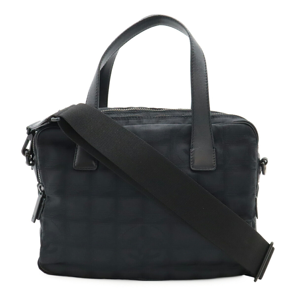 Chanel New Travel Line Nylon Jacquard Leather 2way Bag