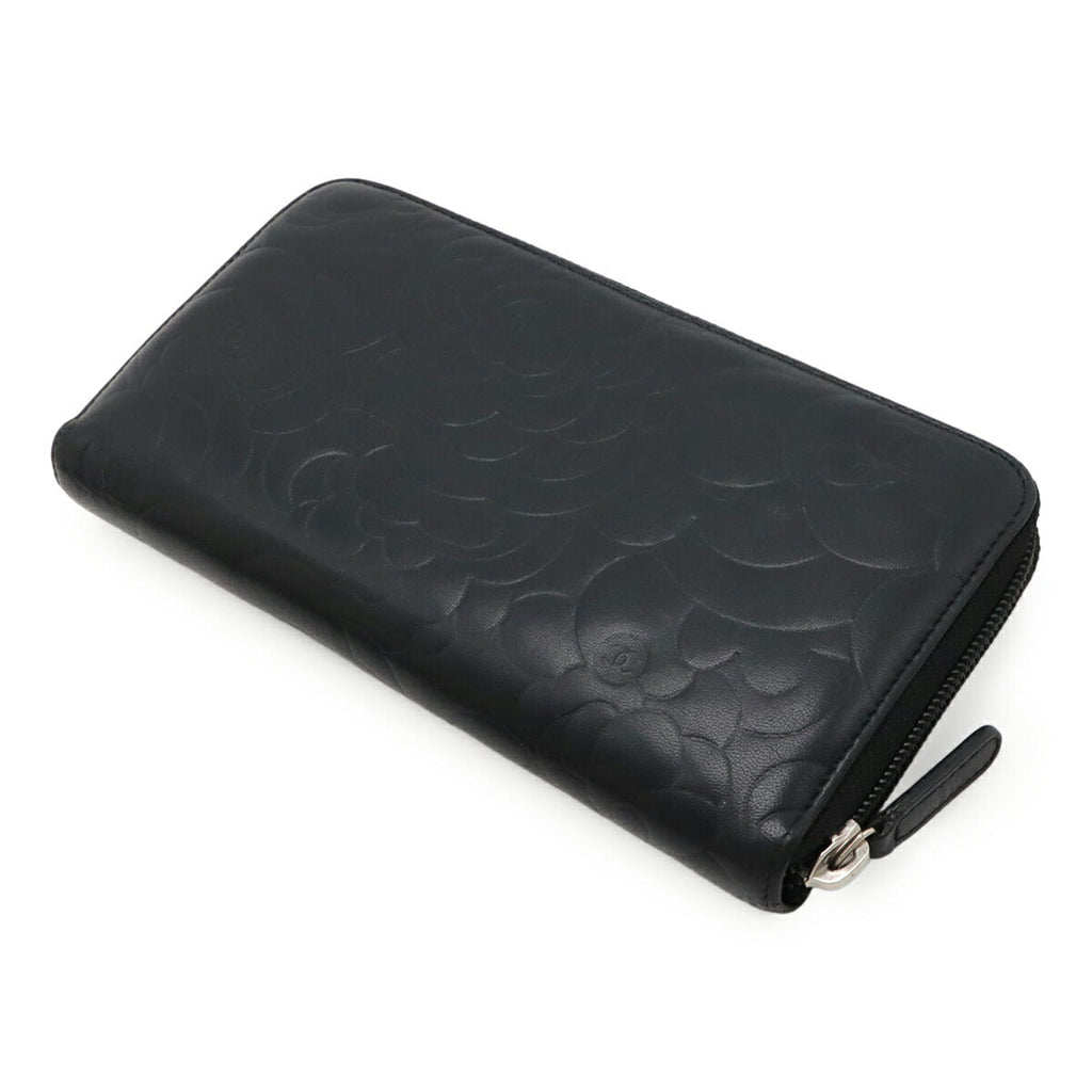 Chanel Camellia Coco Mark Lambskin Long Wallet