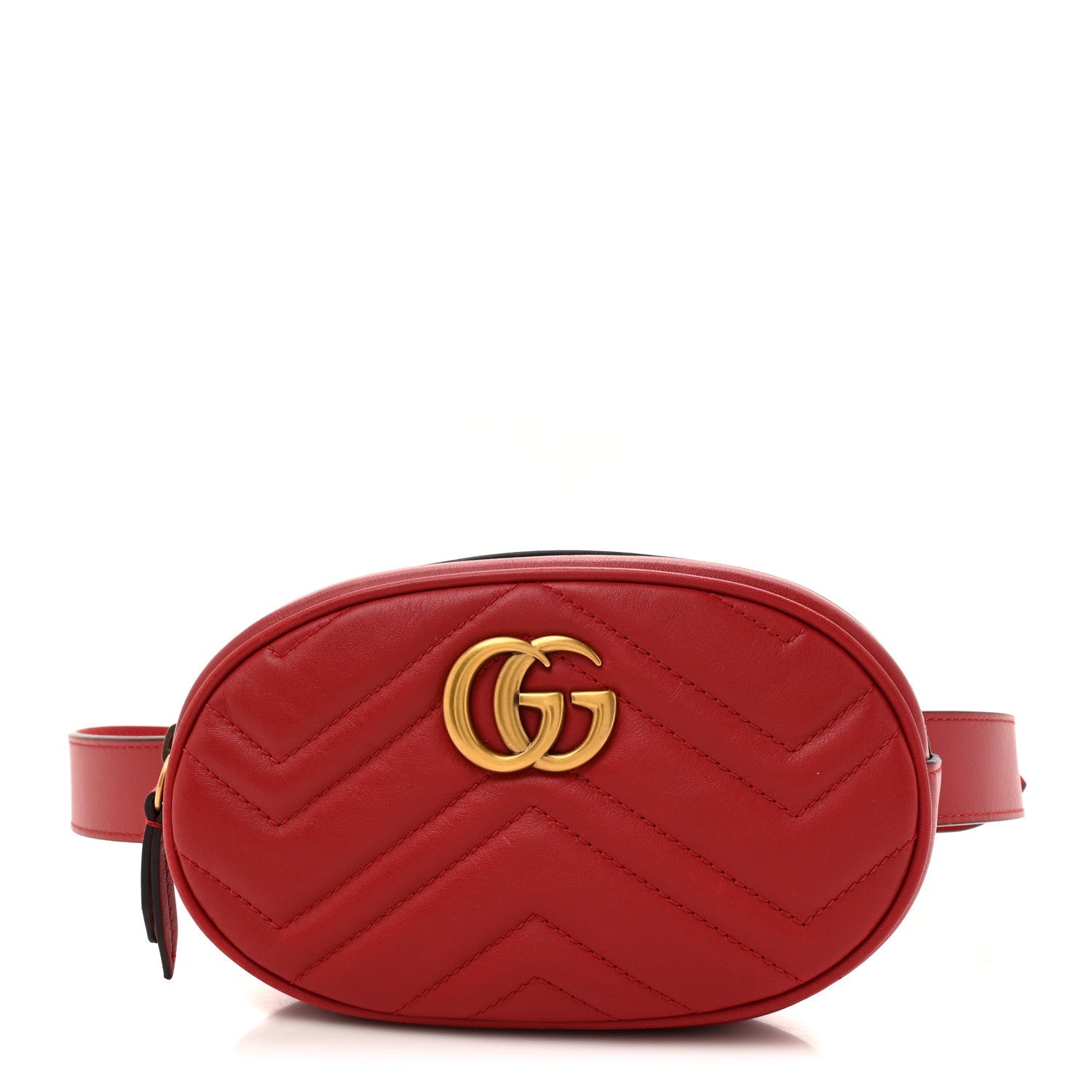 Calfskin Matelasse GG Marmont Belt Bag 85 34 Hibiscus Red