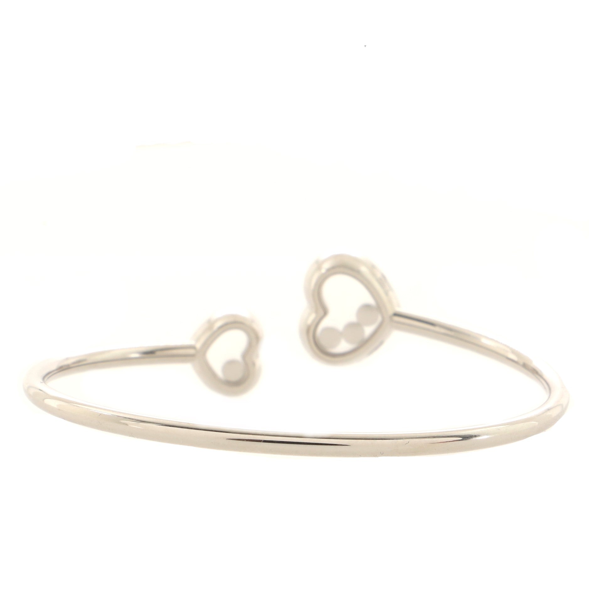 Happy Hearts Diamonds Icons Bangle Bracelet 18K White Gold with Diamonds