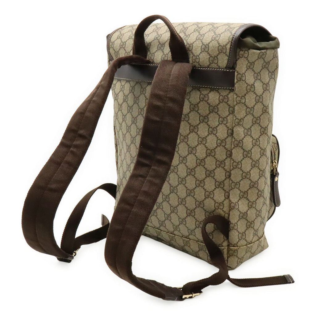 Gucci GG Supreme Canvas Leather Backpack