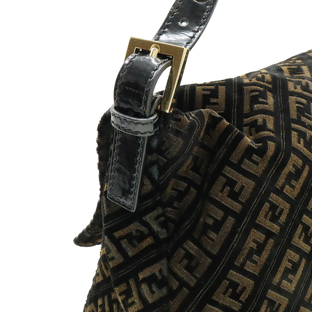 Fendi Mamma Bucket Velour Enamel Shoulder Bag