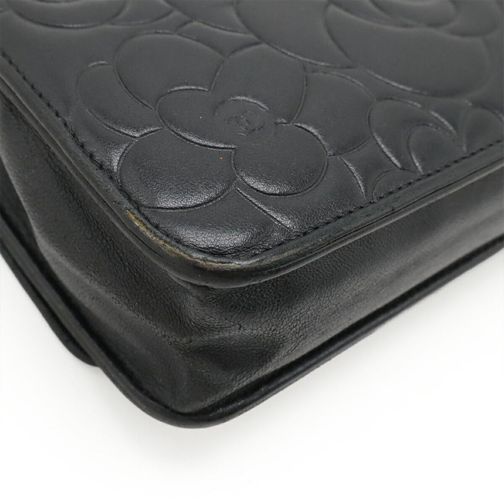 Chanel Camellia Lambskin Chain Wallet Shoulder Bag