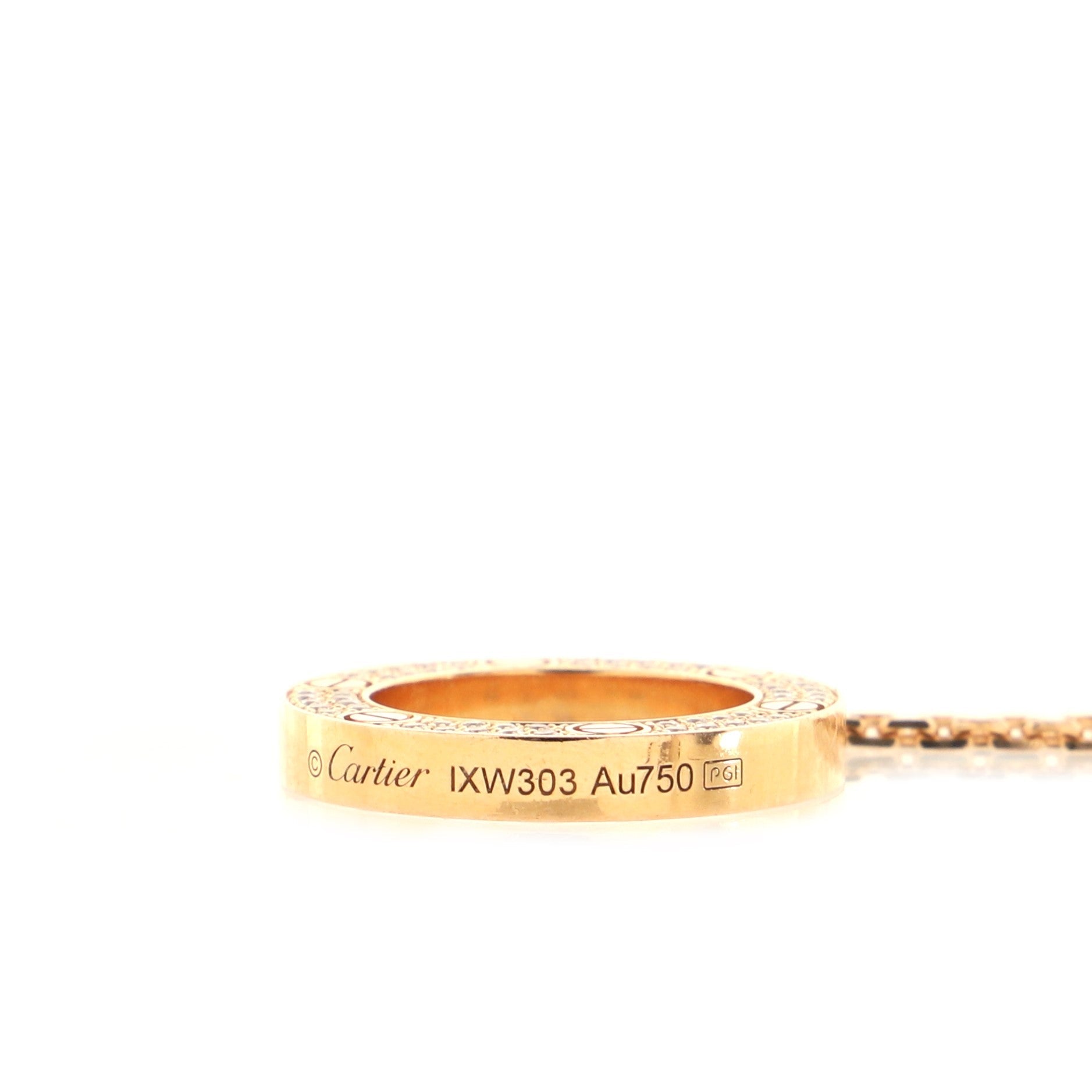 Pave Love Pendant Necklace 18K Rose Gold and Diamonds