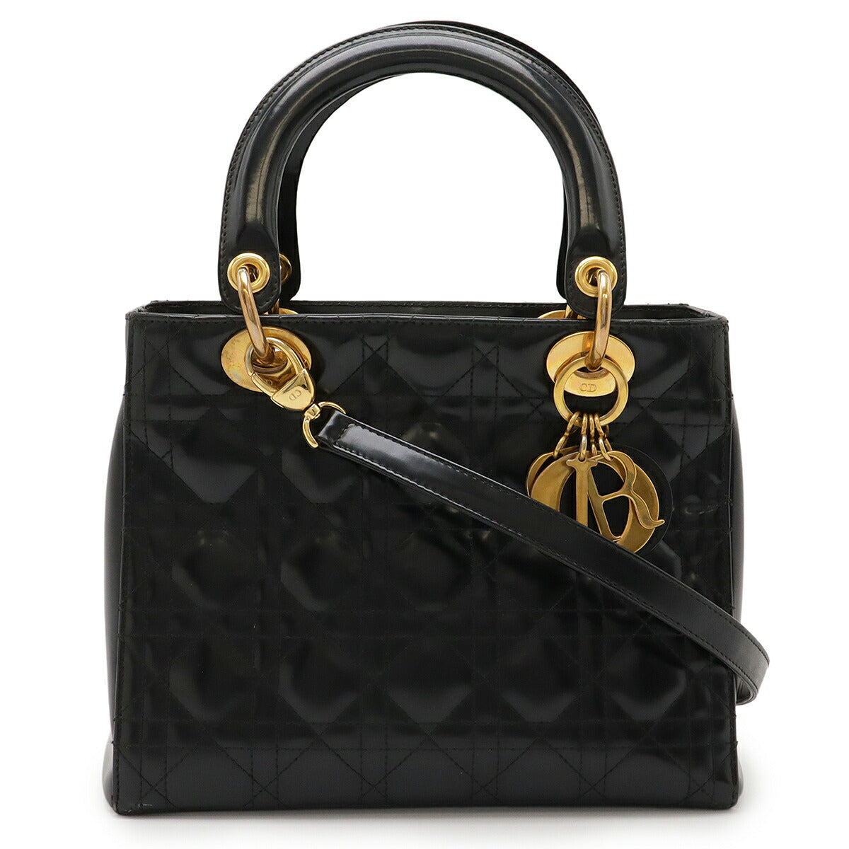 Christian Dior Lady Dior Patent Leather 2way Bag