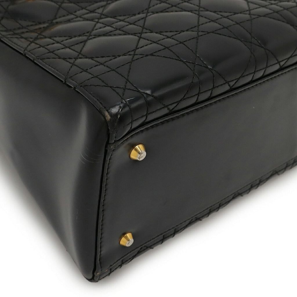 Christian Dior Lady Dior Patent Leather 2way Bag
