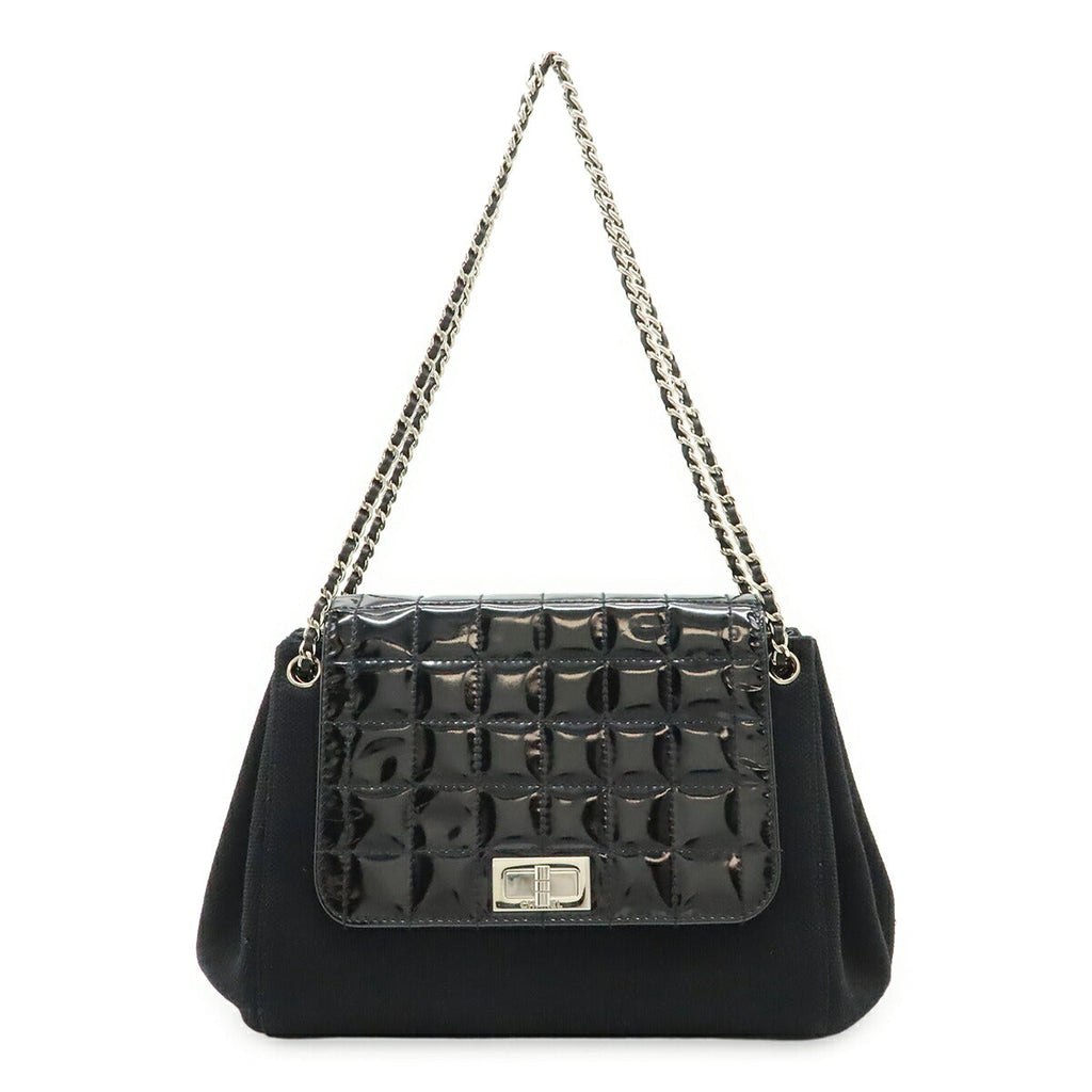 Chanel 2.55 Cotton Patent Leather Shoulder Bag