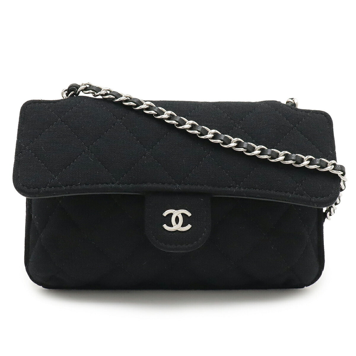 Chanel Matelassé 2way Bag Cotton Jersey Nylon Leather Tote Bag