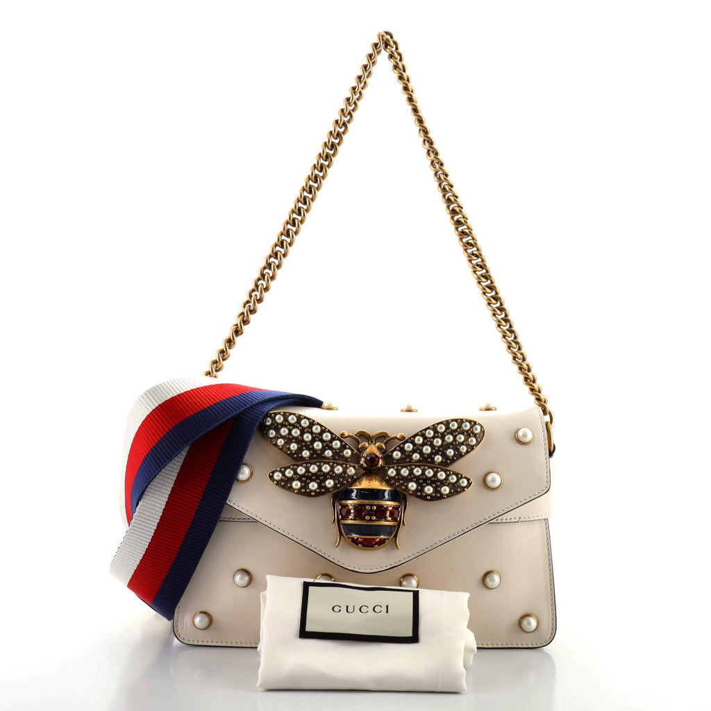 Broadway Pearly Bee Shoulder Bag Embellished Leather Mini