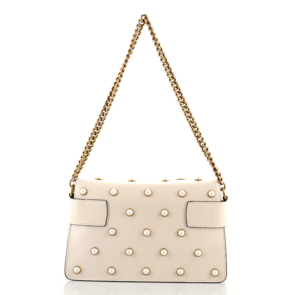 Broadway Pearly Bee Shoulder Bag Embellished Leather Mini