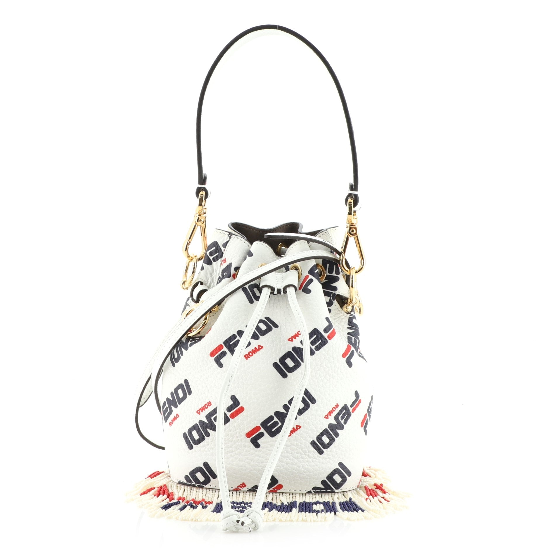Mania Logo Mon Tresor Bucket Bag Printed Leather Mini