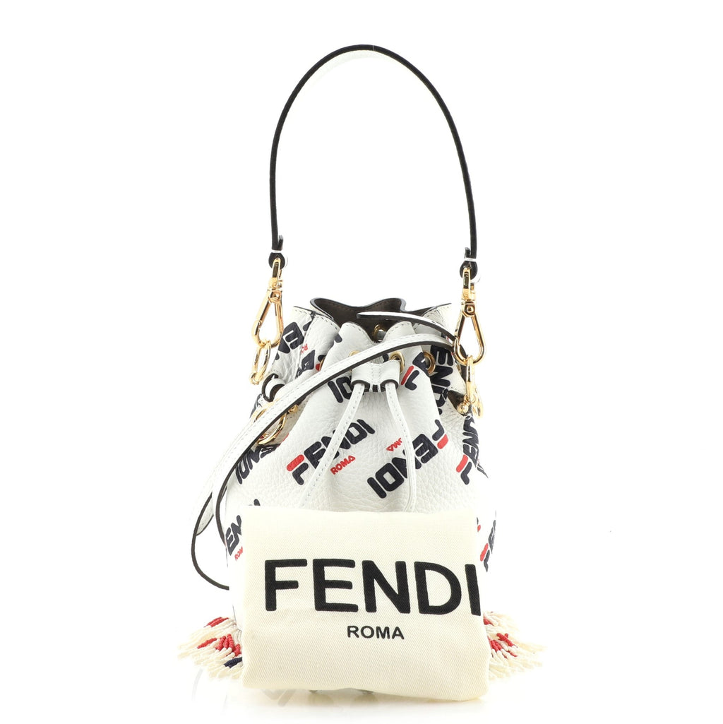 Mania Logo Mon Tresor Bucket Bag Printed Leather Mini
