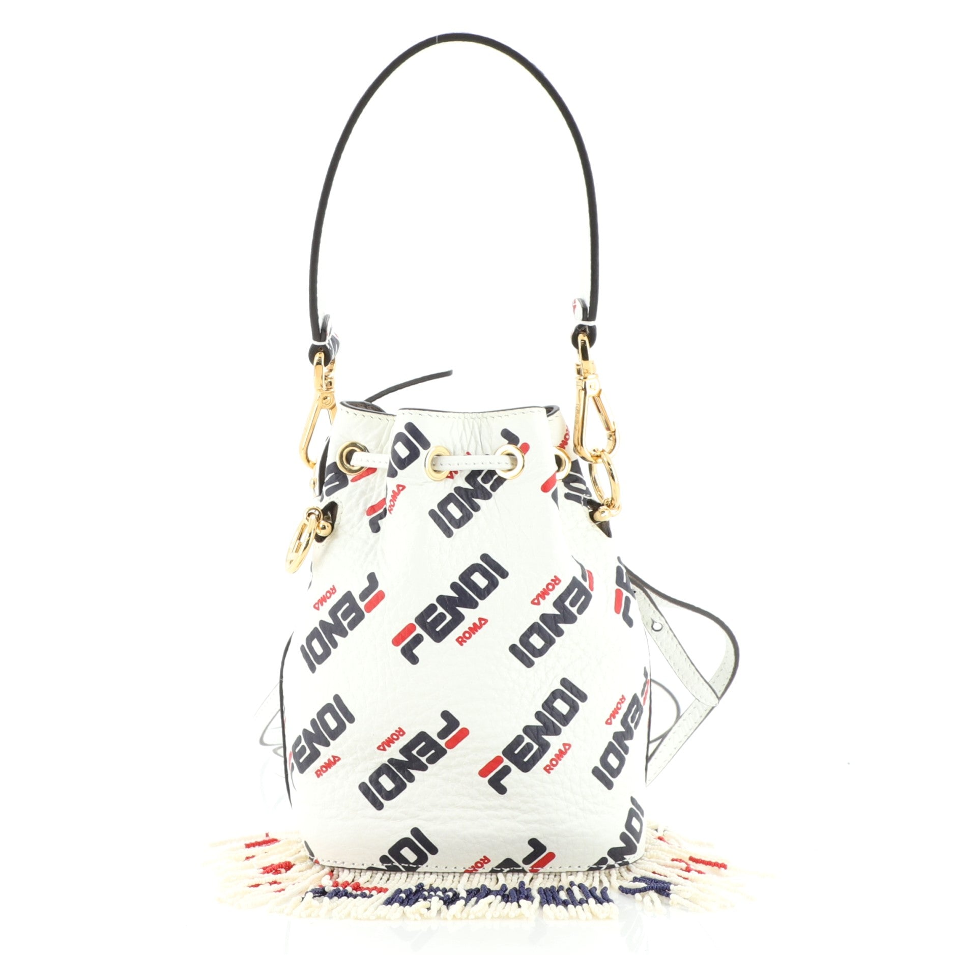 Mania Logo Mon Tresor Bucket Bag Printed Leather Mini