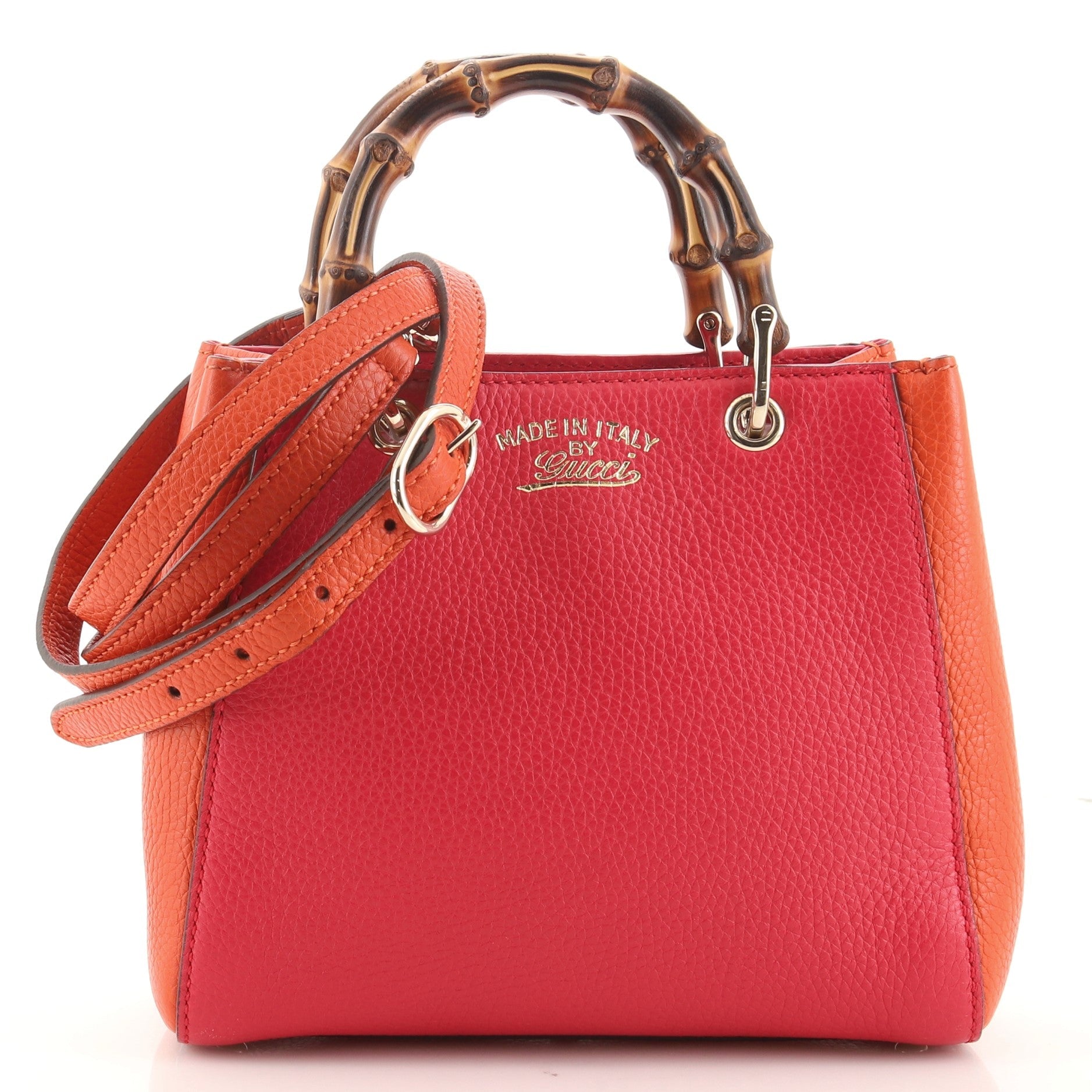 Bamboo Shopper Tote Leather Mini