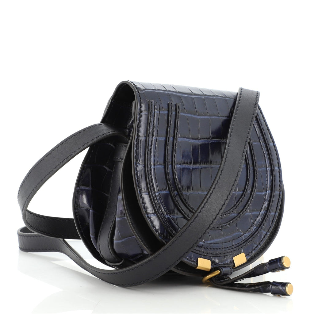 Marcie Crossbody Bag Crocodile Embossed Leather Mini
