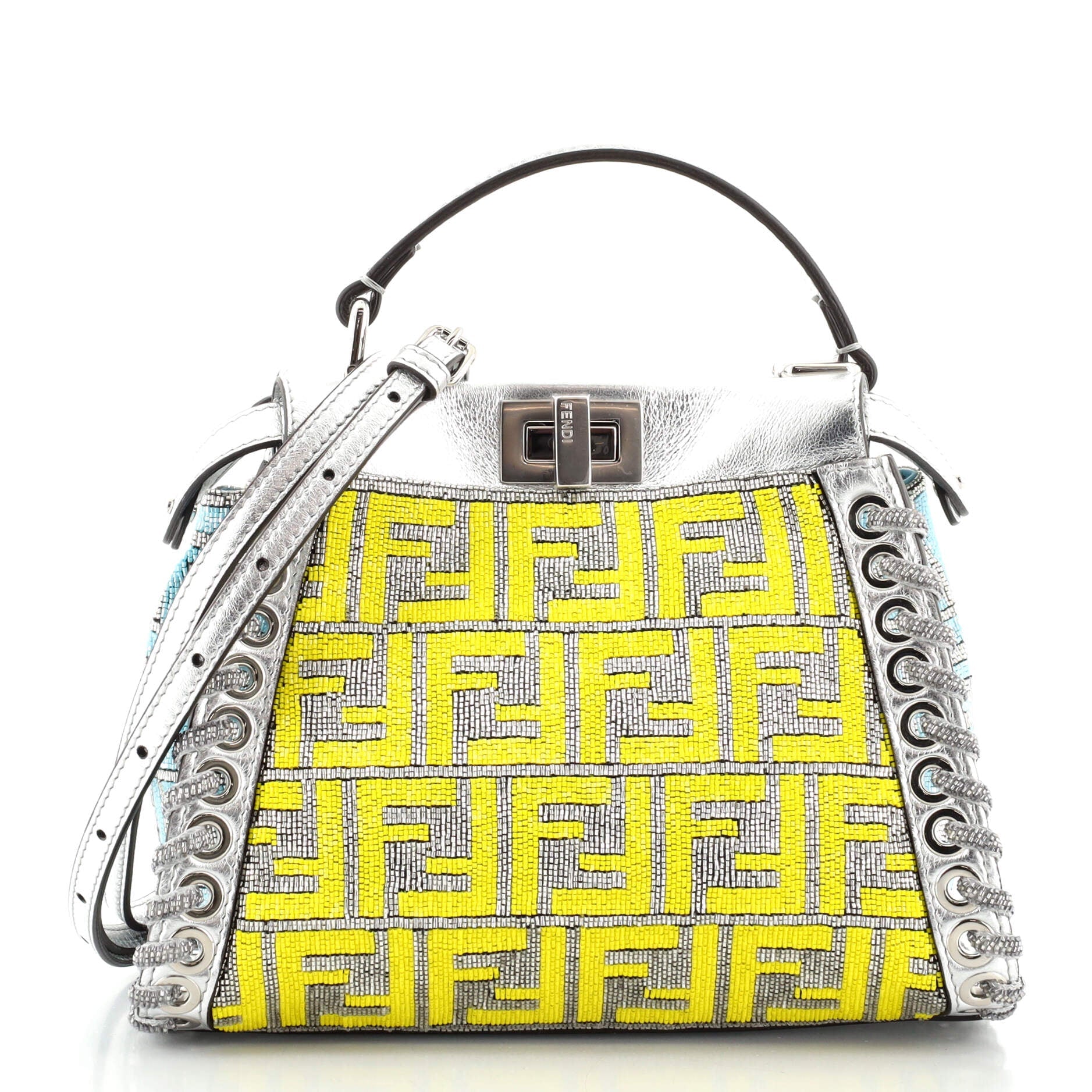 Peekaboo Bag Whipstitch Beaded Leather Mini