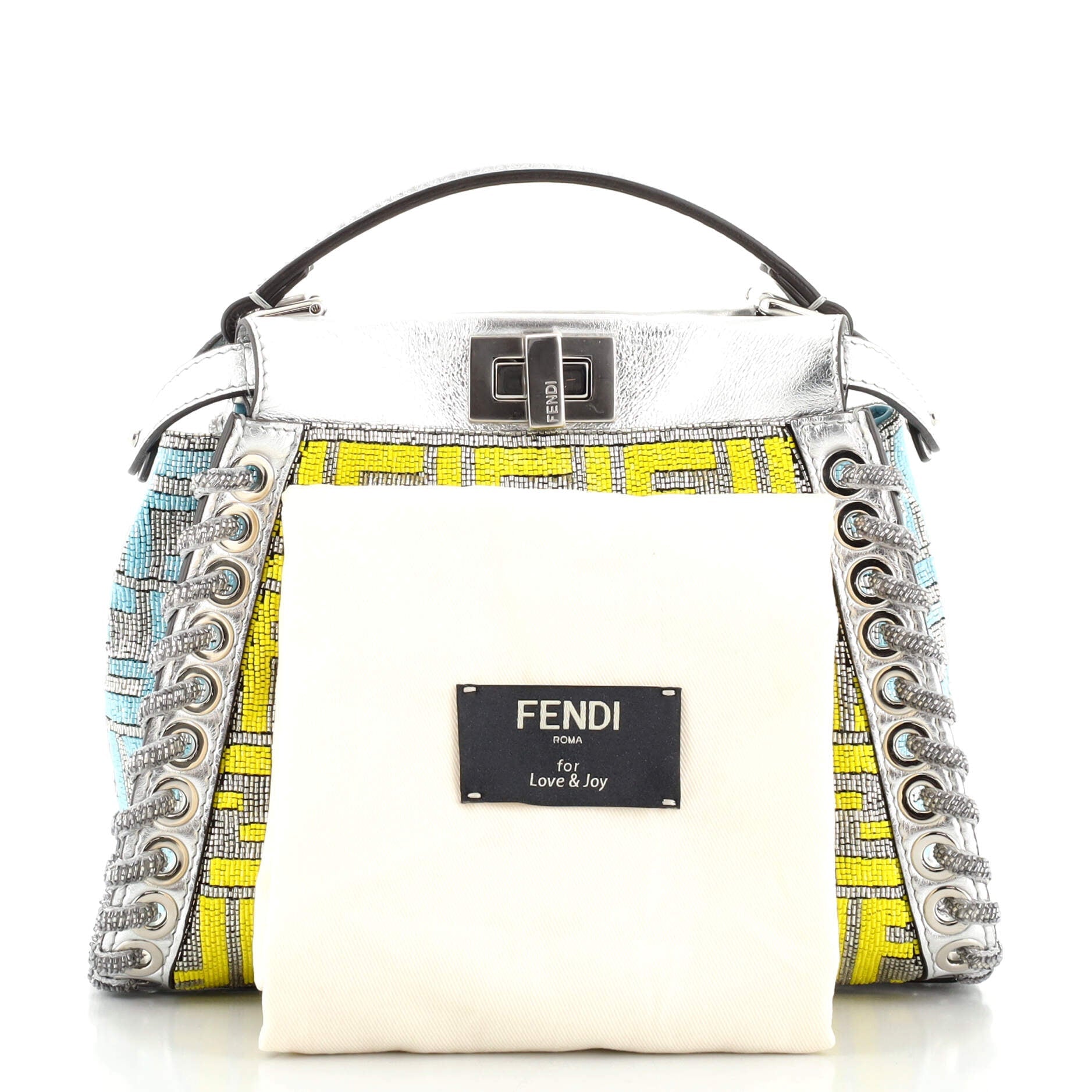 Peekaboo Bag Whipstitch Beaded Leather Mini