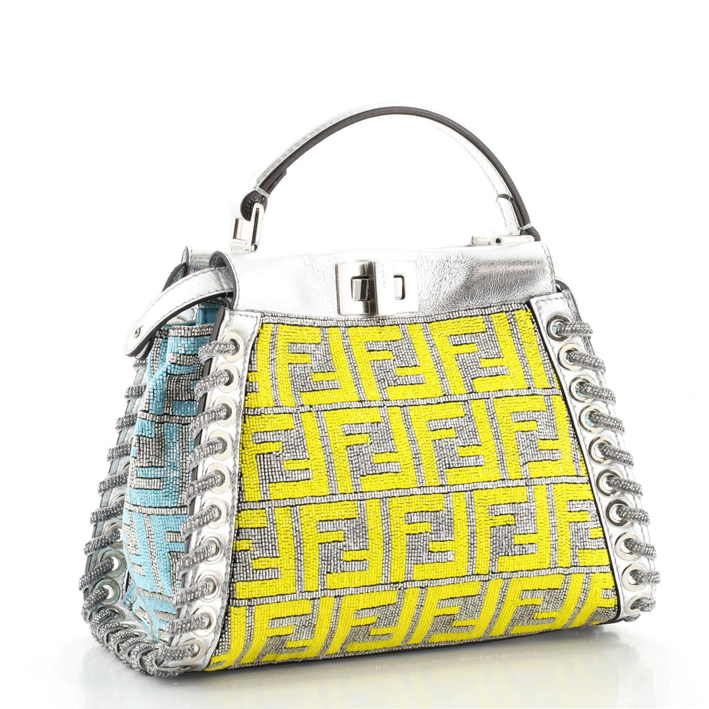 Peekaboo Bag Whipstitch Beaded Leather Mini