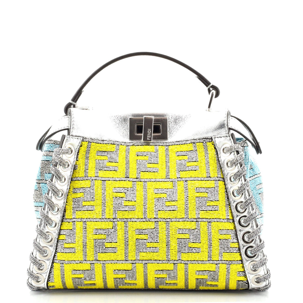 Peekaboo Bag Whipstitch Beaded Leather Mini