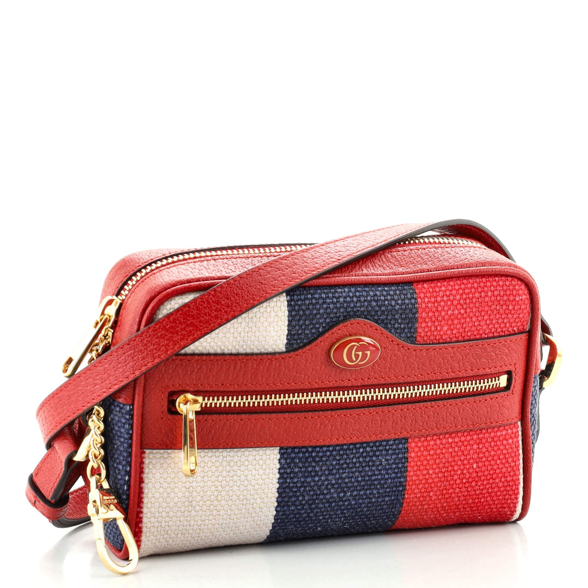 Ophidia Shoulder Bag Striped Canvas Mini