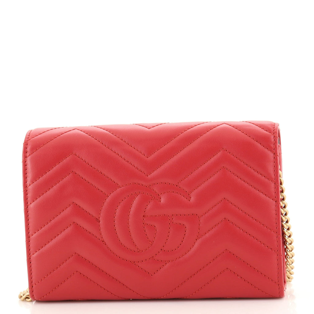 GG Marmont Chain Wallet Matelasse Leather Mini