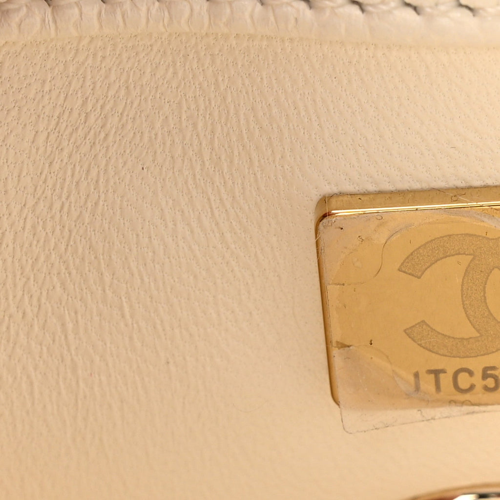 Caviar Quilted Extra Mini Coco Handle Flap White