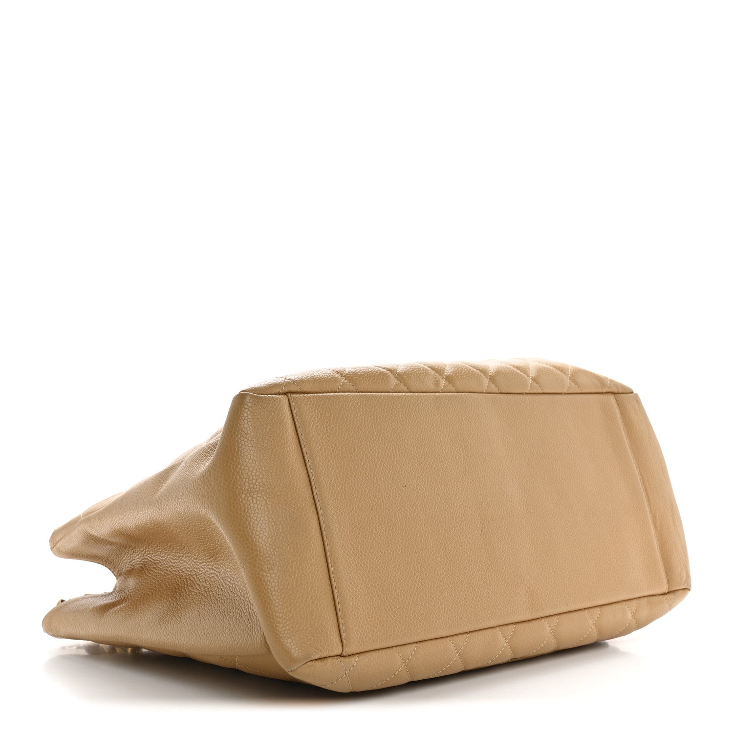 Caviar Quilted Grand Shopping Tote GST Dark Beige