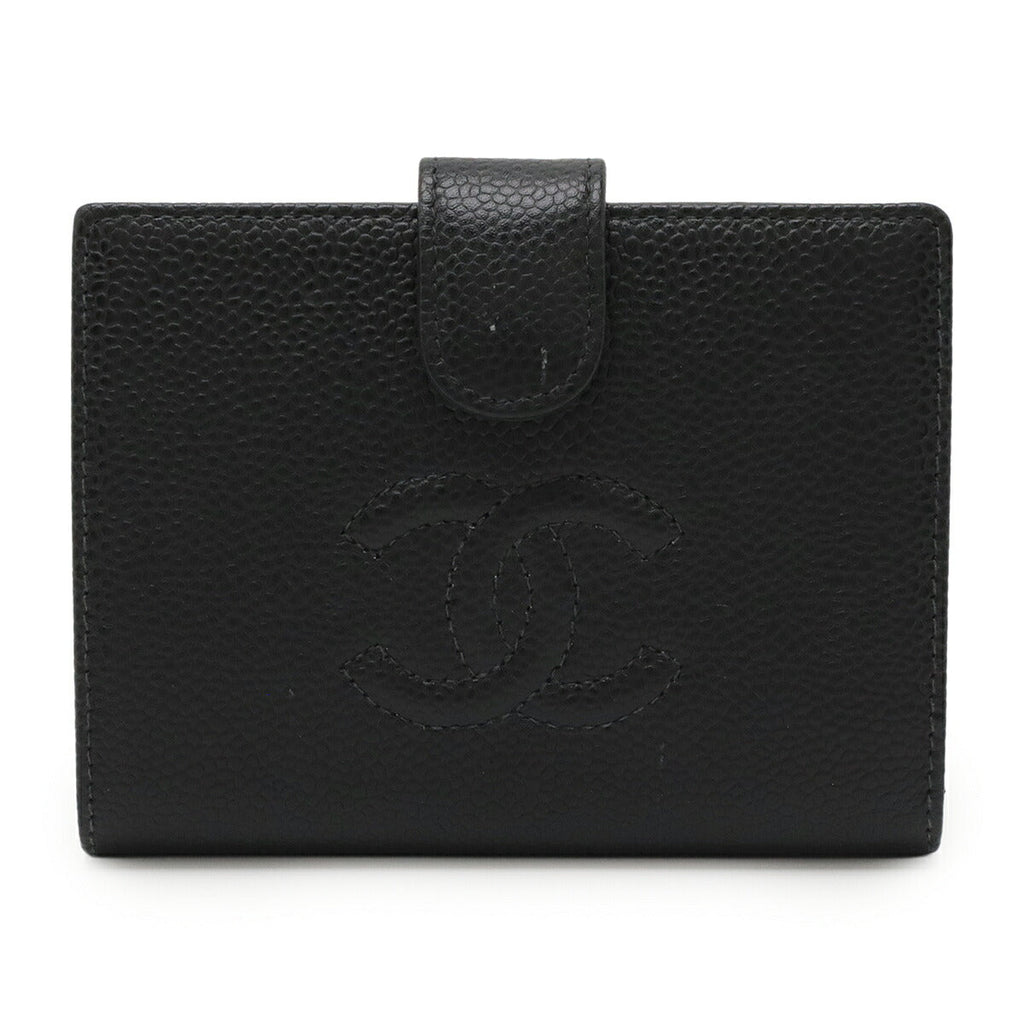 Chanel Coco Mark Caviar Leather Bifold Wallet