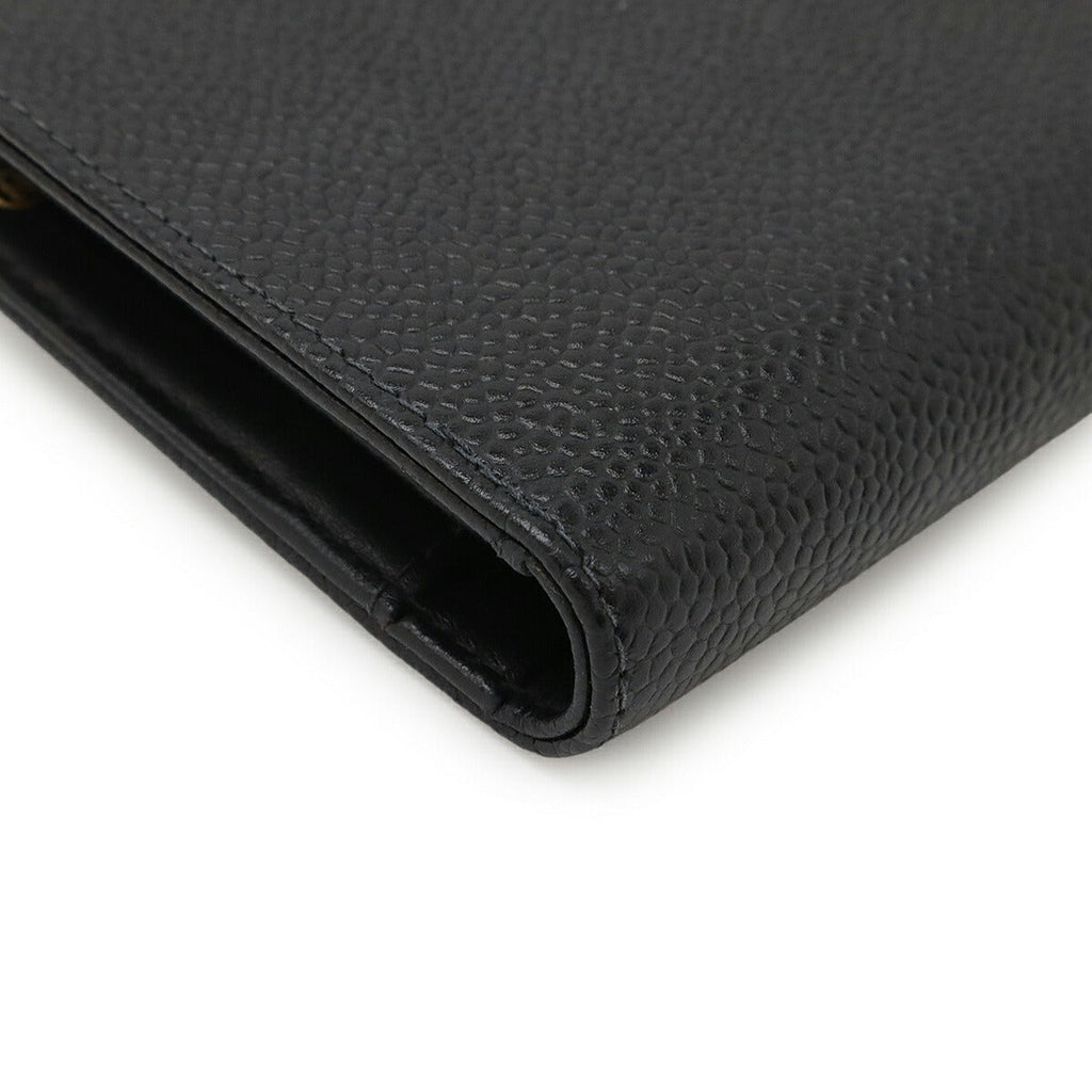 Chanel Coco Mark Caviar Leather Bifold Wallet