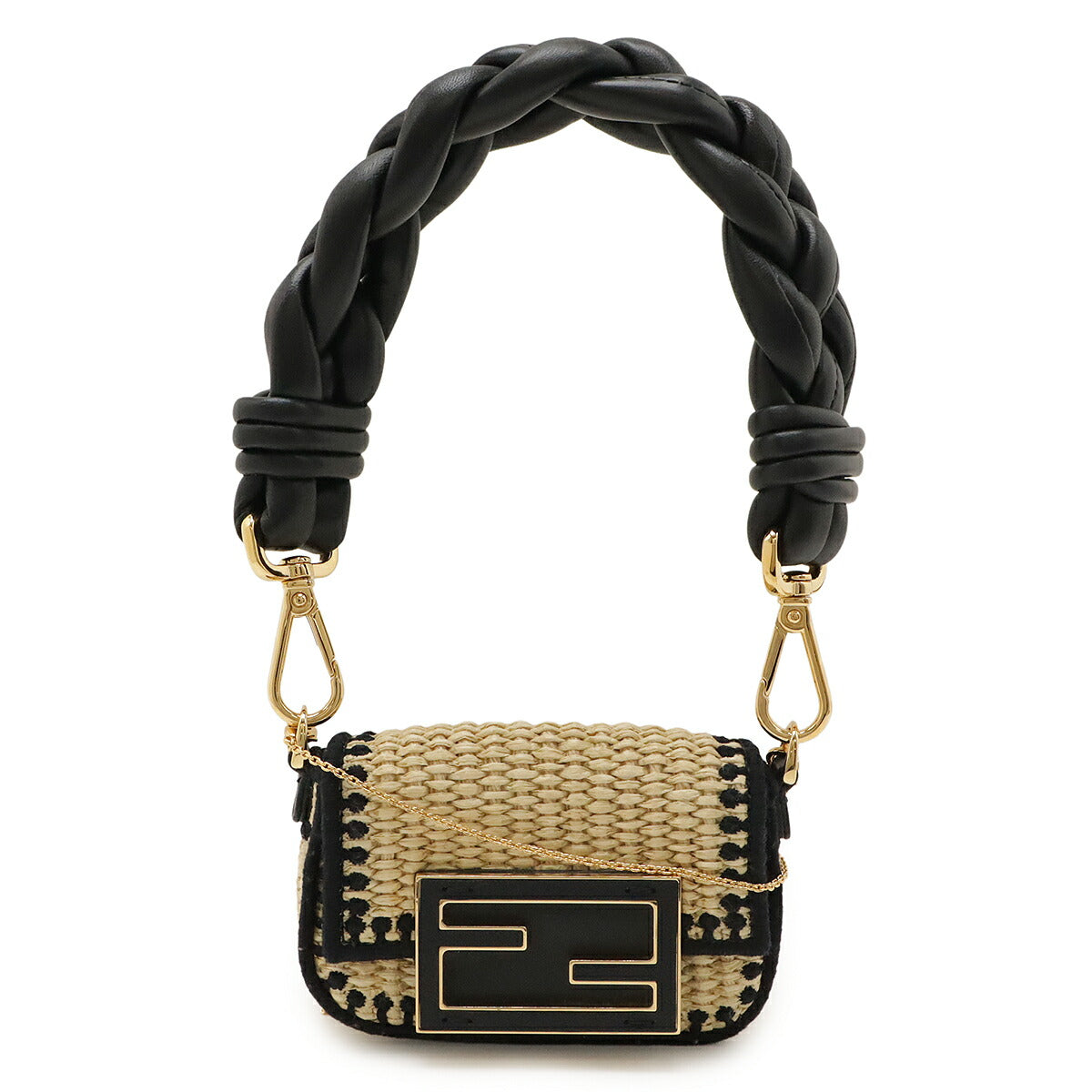 Fendi Nano Baguette Raffia 2way Mini Bag