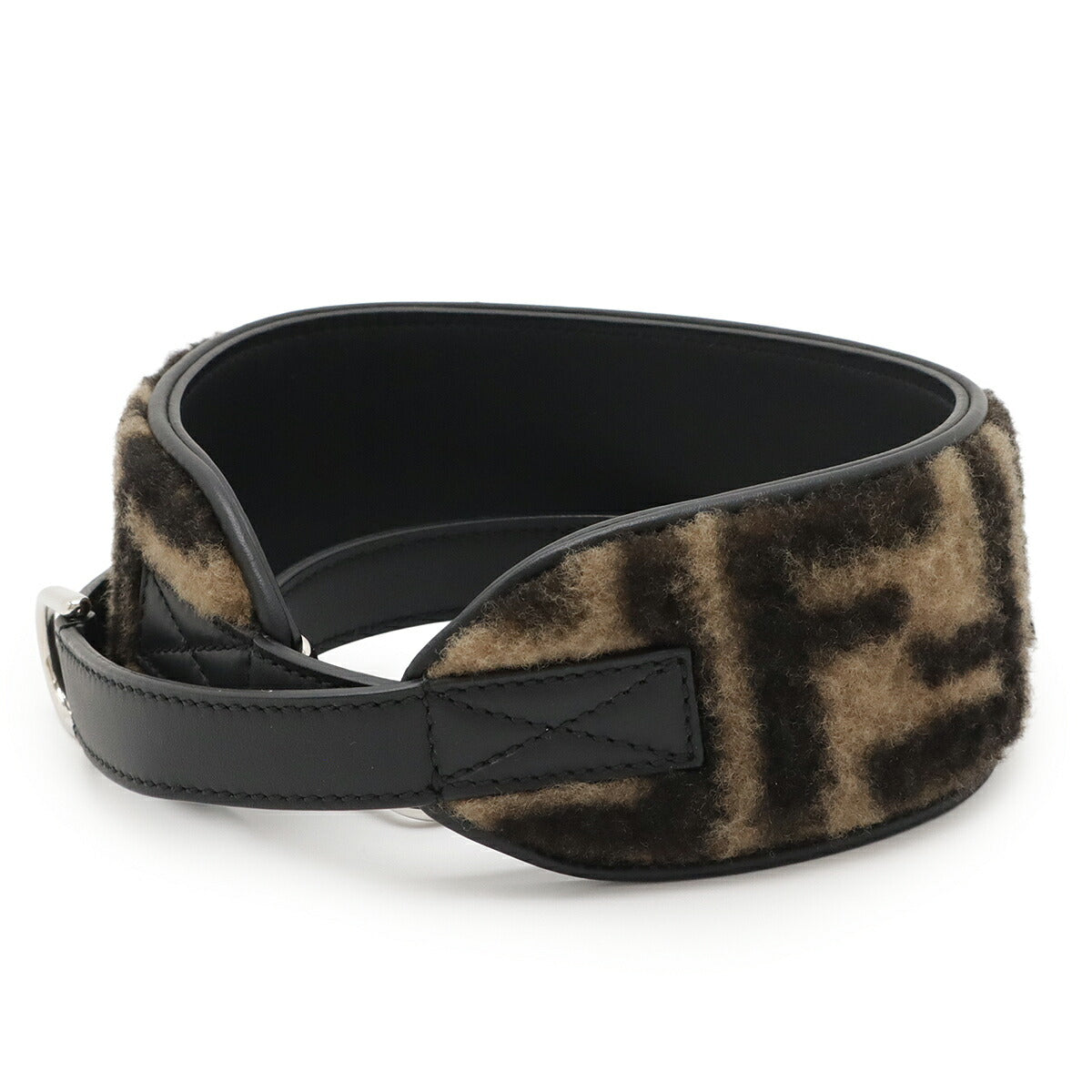 Fendi FF Logo Fur Leather Shoulder Strap
