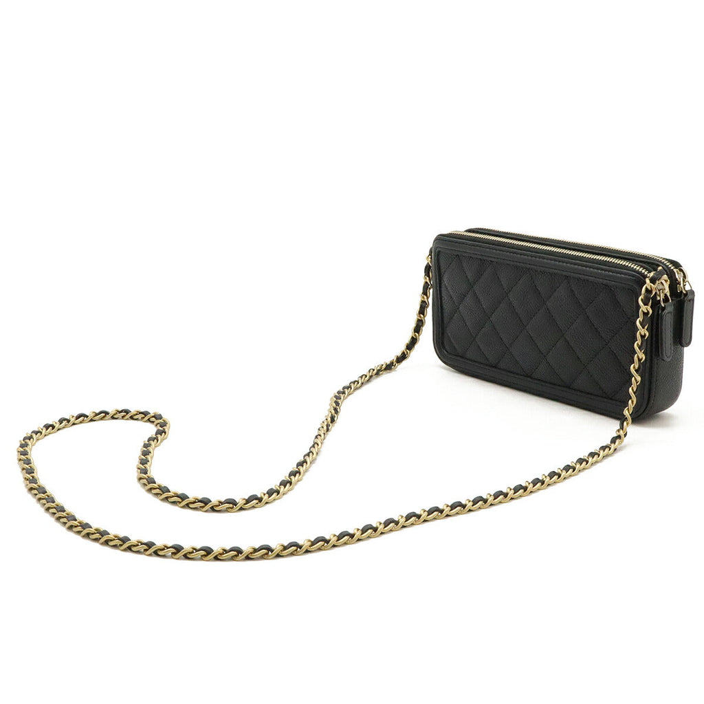 Chanel CC Filigree Caviar Skin 2way Shoulder Bag