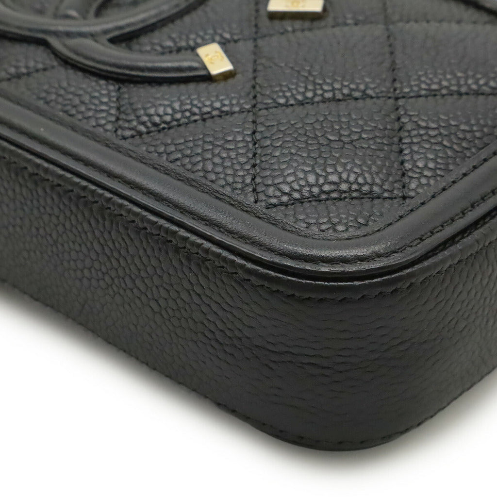 Chanel CC Filigree Caviar Skin 2way Shoulder Bag