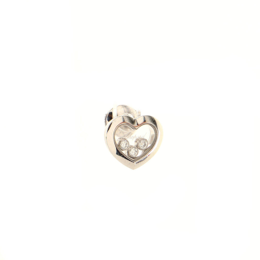 Happy Hearts 3 Diamonds Earrings 18K White Gold and Diamonds