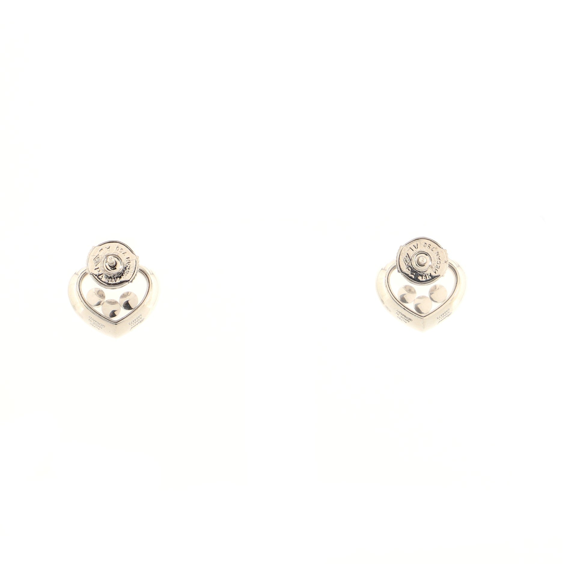 Happy Hearts 3 Diamonds Earrings 18K White Gold and Diamonds