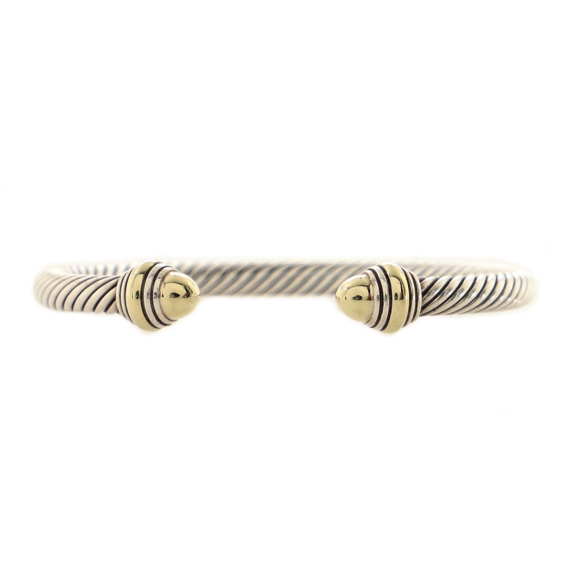 Cable Classic Bracelet Sterling Silver with 14K Yellow Gold 5mm