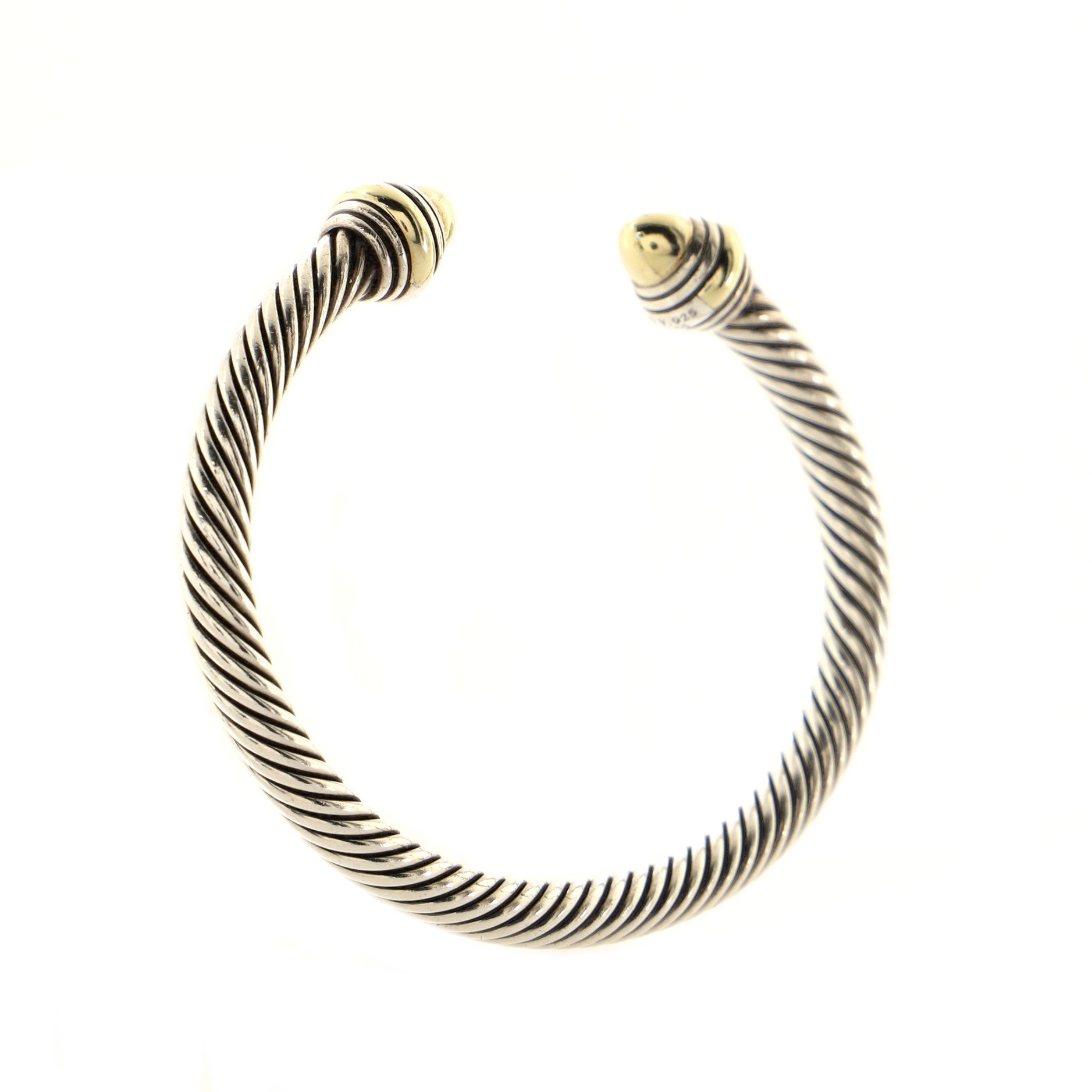 Cable Classic Bracelet Sterling Silver with 14K Yellow Gold 5mm