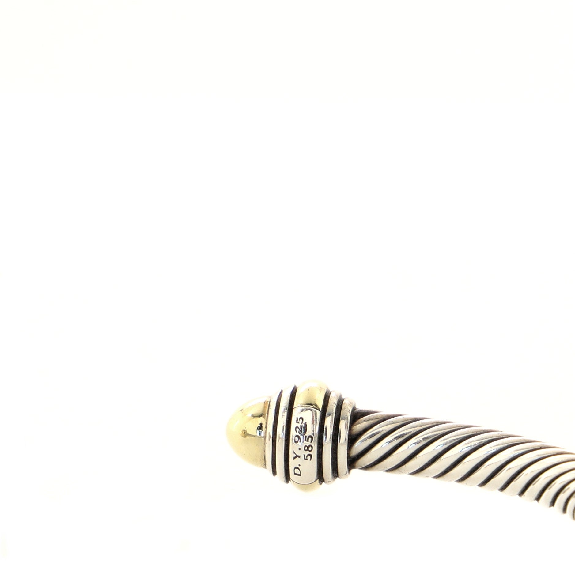 Cable Classic Bracelet Sterling Silver with 14K Yellow Gold 5mm