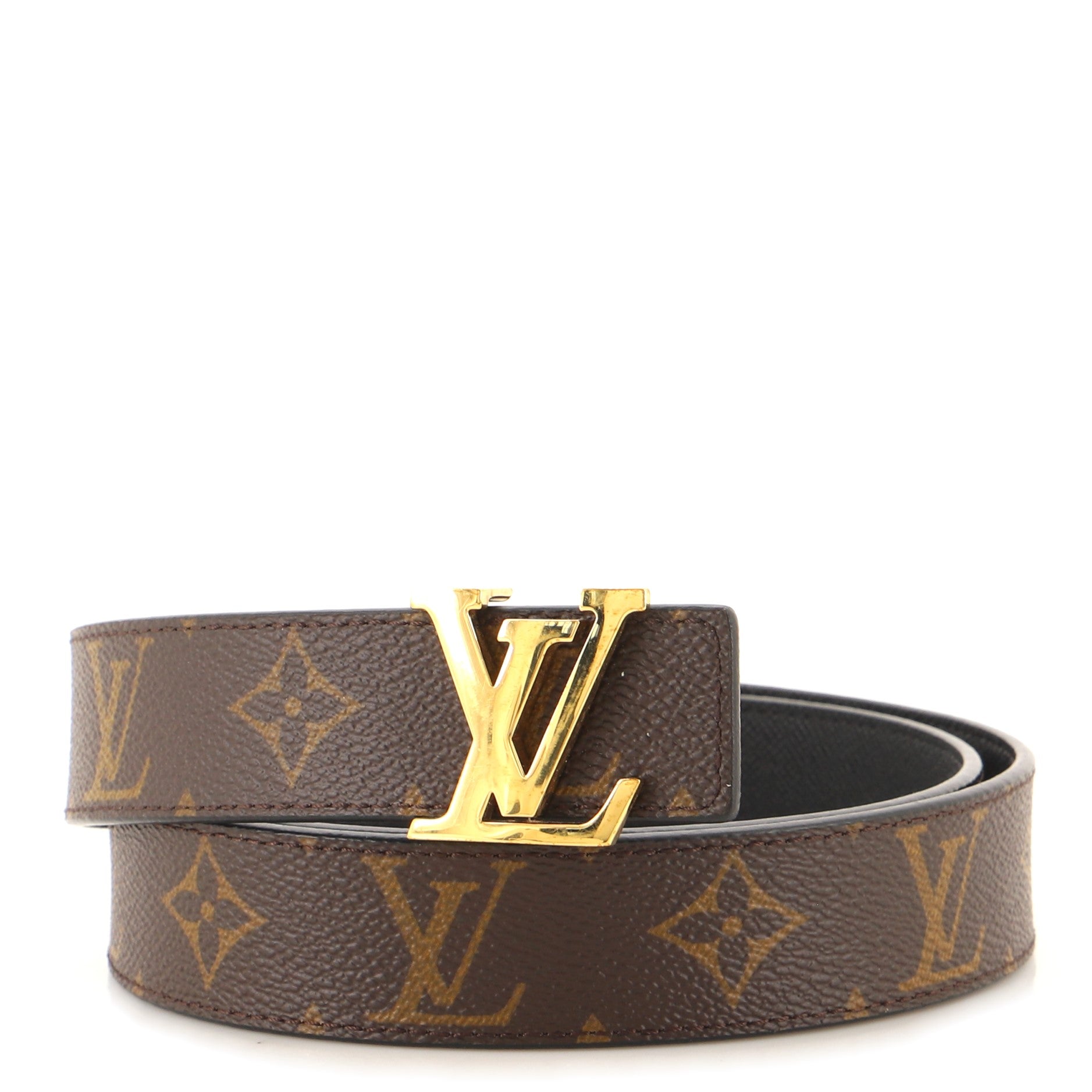 LV Initiales Reversible Belt Monogram Canvas and Leather Medium 90