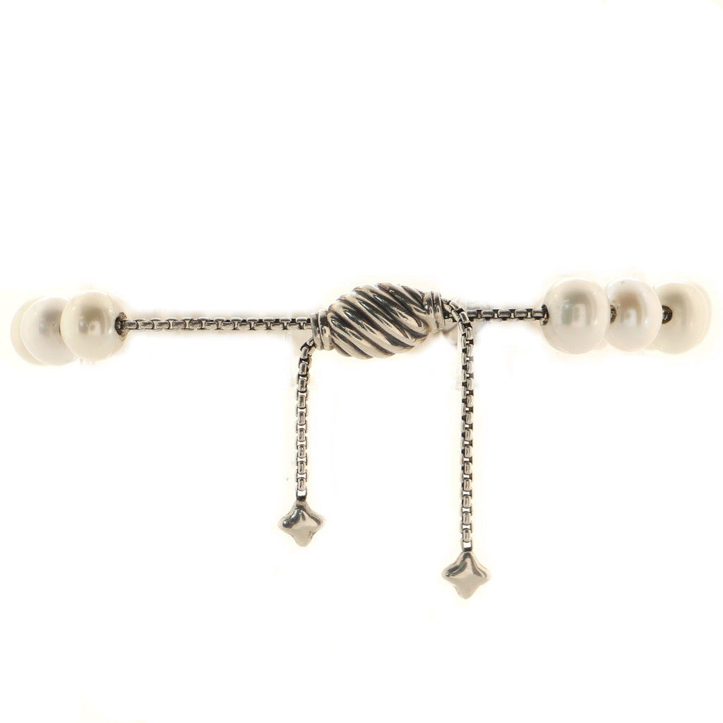 Spiritual Beads Bracelet Cultured Pearls and Sterling Silver 8mm