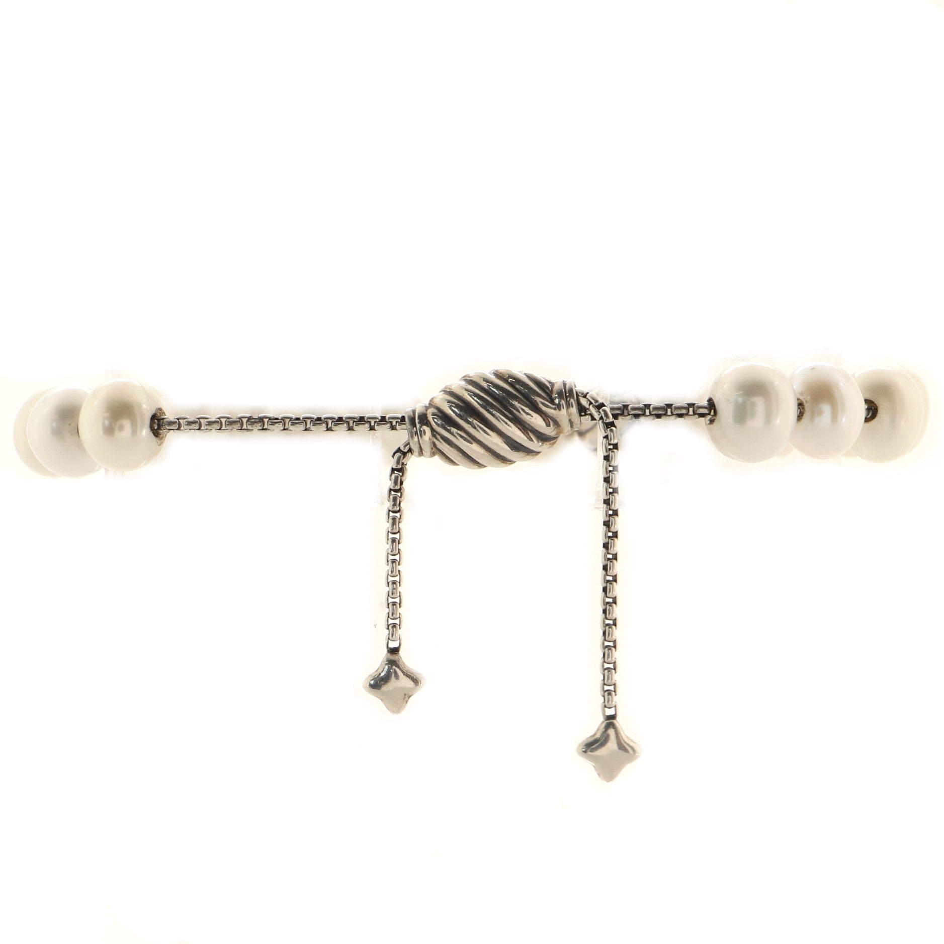 Spiritual Beads Bracelet Cultured Pearls and Sterling Silver 8mm