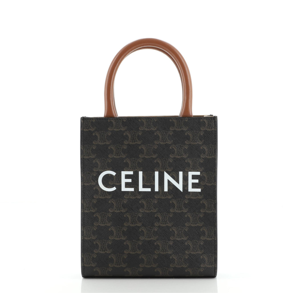 Vertical Cabas Tote Triomphe Coated Canvas Mini