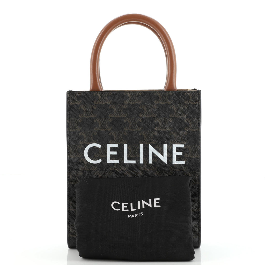 Vertical Cabas Tote Triomphe Coated Canvas Mini