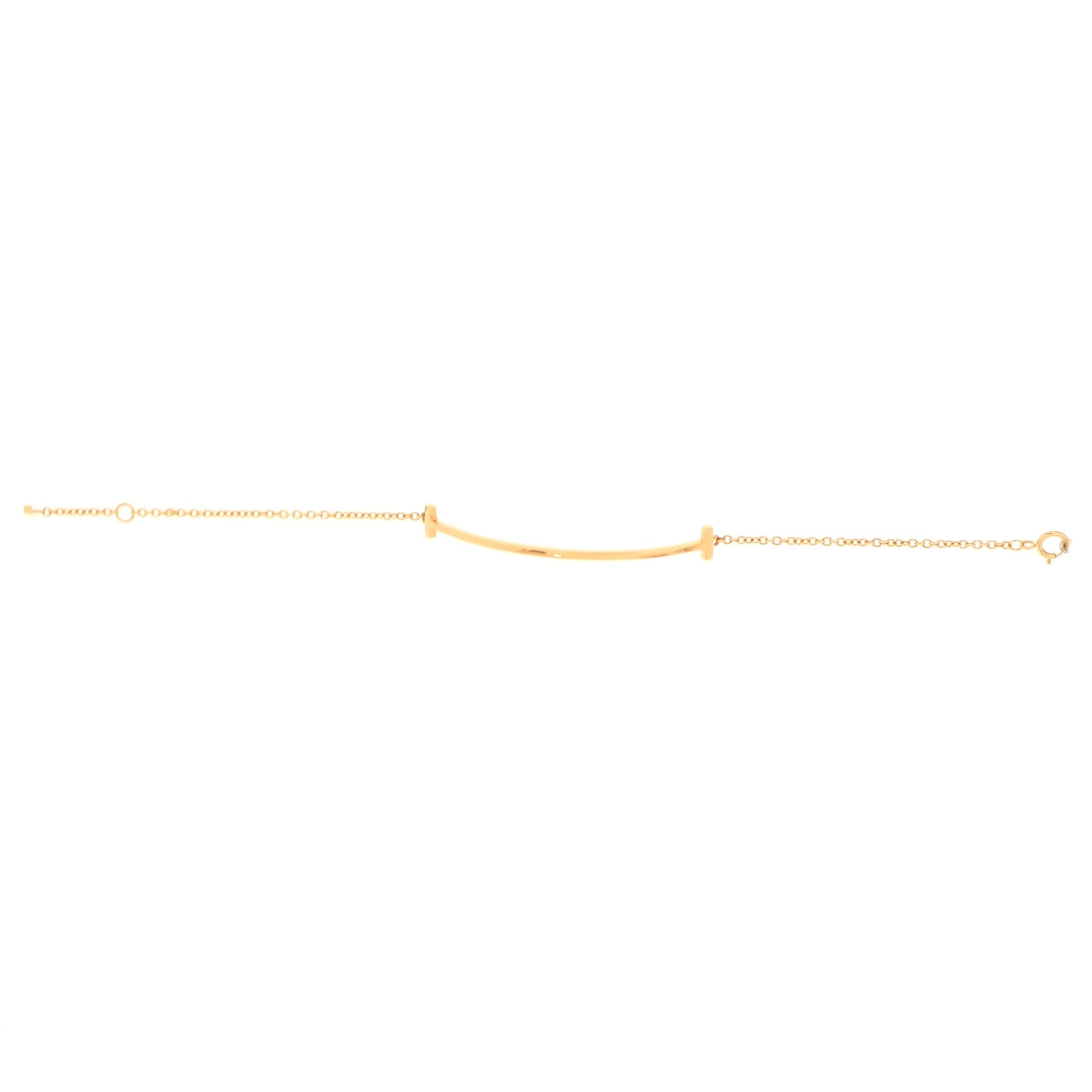 T Smile Chain Bracelet 18K Rose Gold Medium