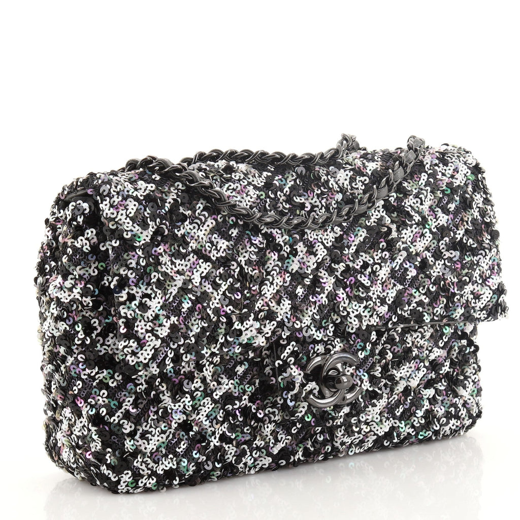 CC Chain Flap Bag Multicolor Sequins Mini