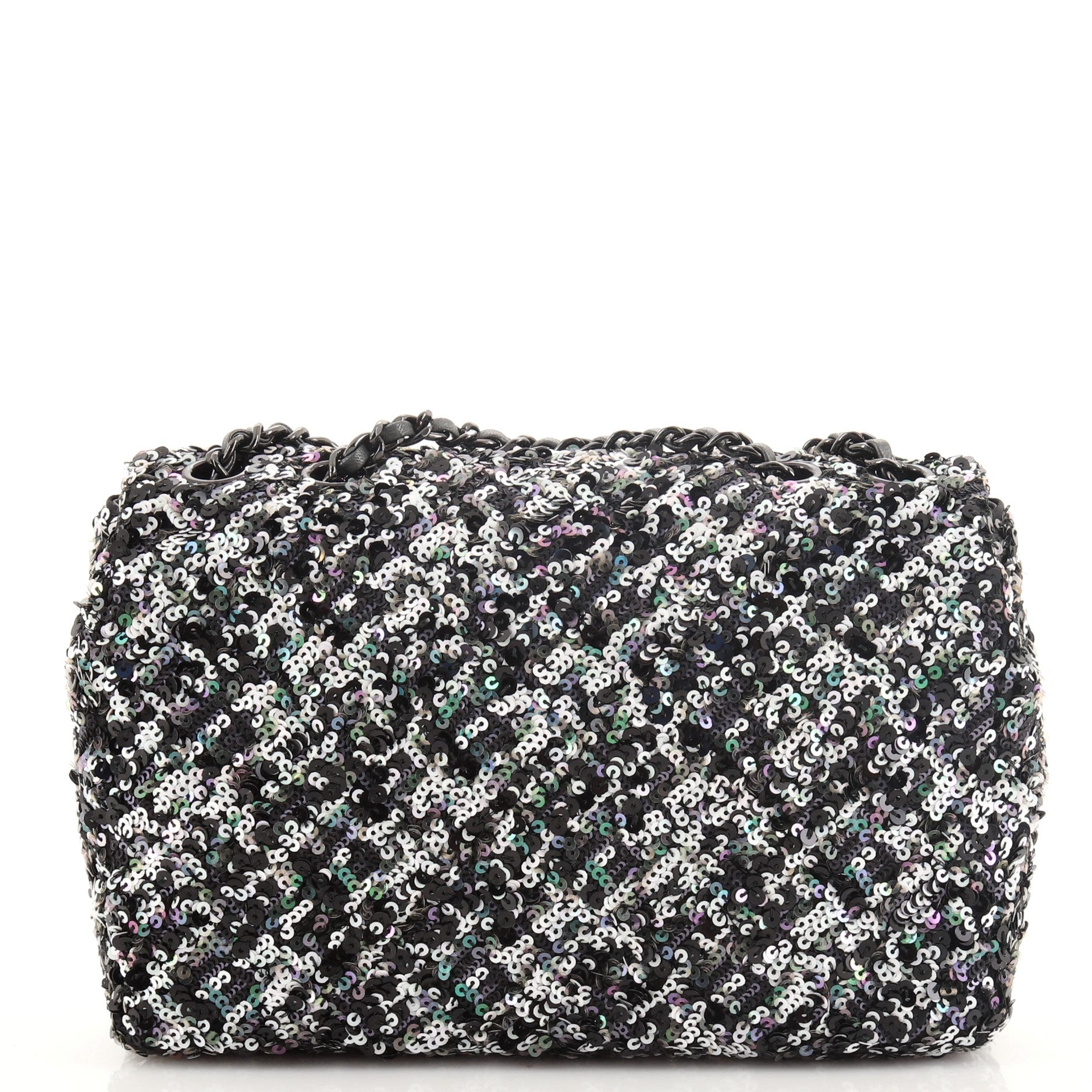 CC Chain Flap Bag Multicolor Sequins Mini