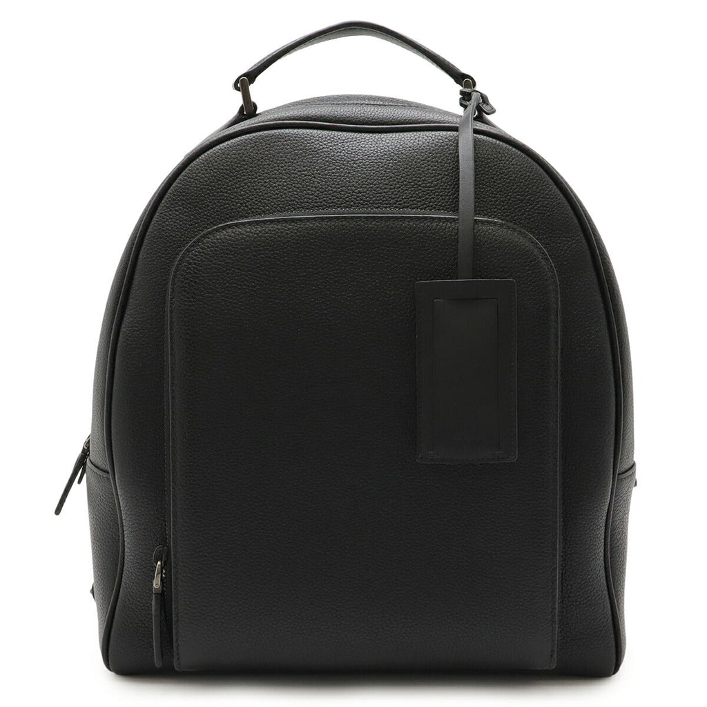 Prada Triangle Logo Leather Backpack