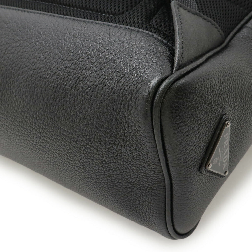 Prada Triangle Logo Leather Backpack