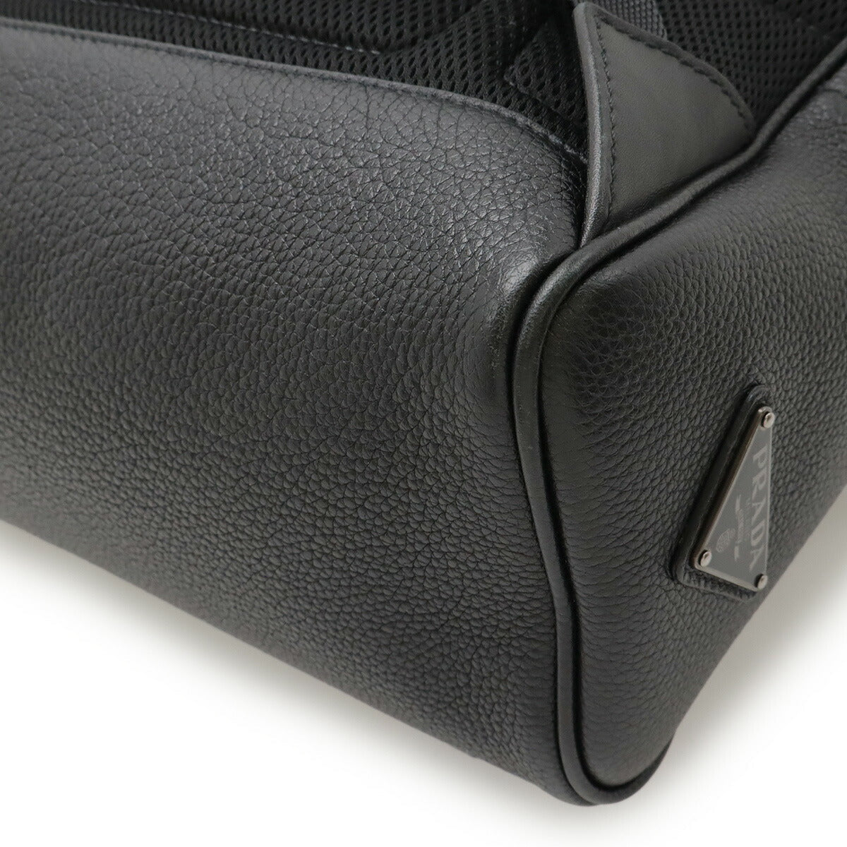 Prada Triangle Logo Leather Backpack