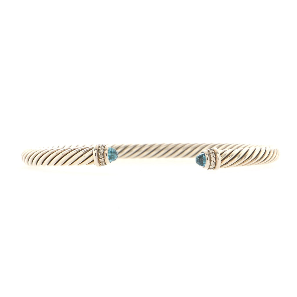Cable Classic Bracelet Sterling Silver with Topaz and Diamonds 5mm